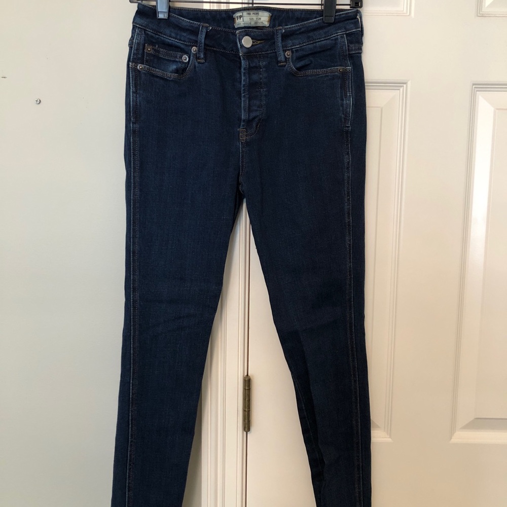 Free People Dark Wash Skinny Jeans